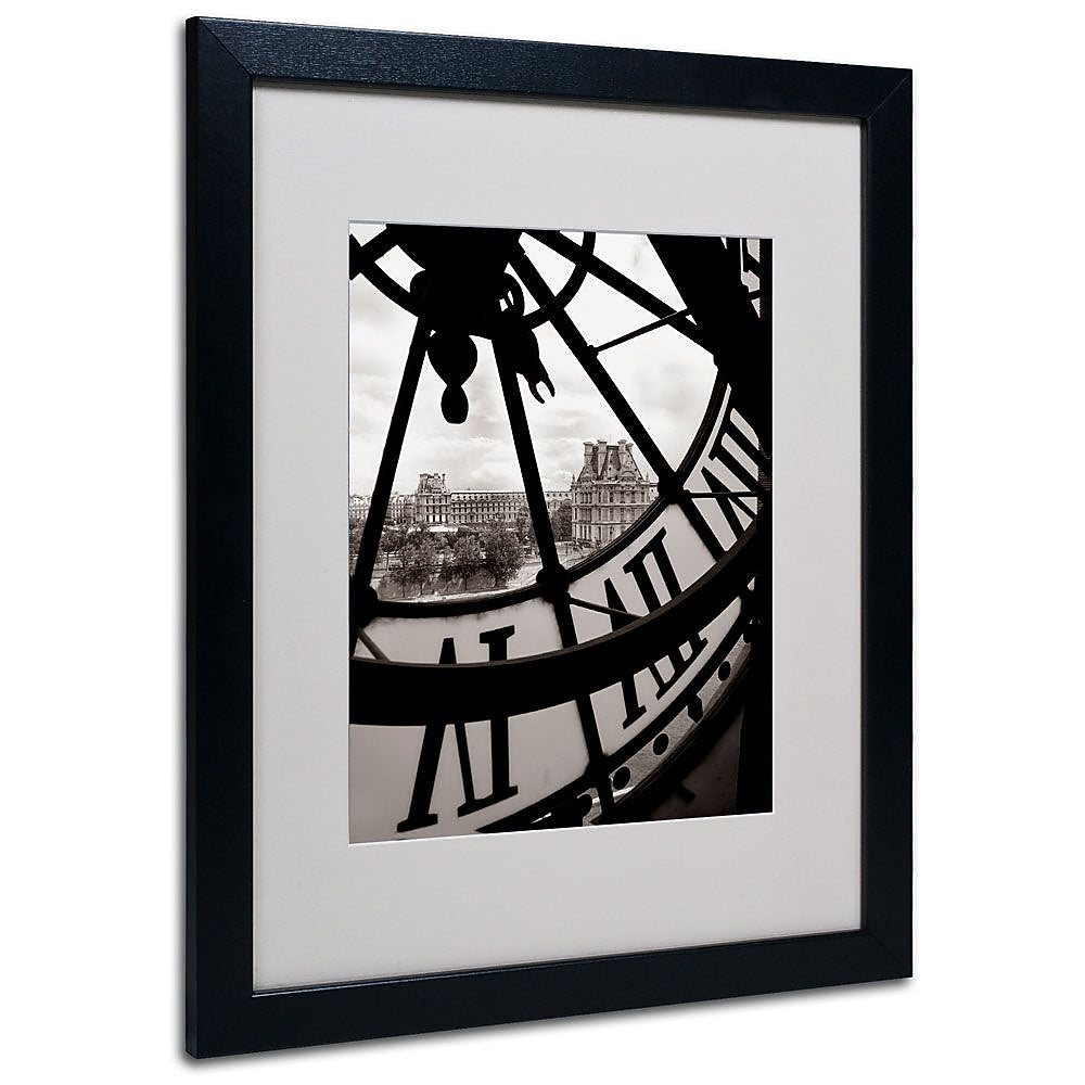 Trademark Fine Art 'Big Clock' 16" x 20" Black Frame Art