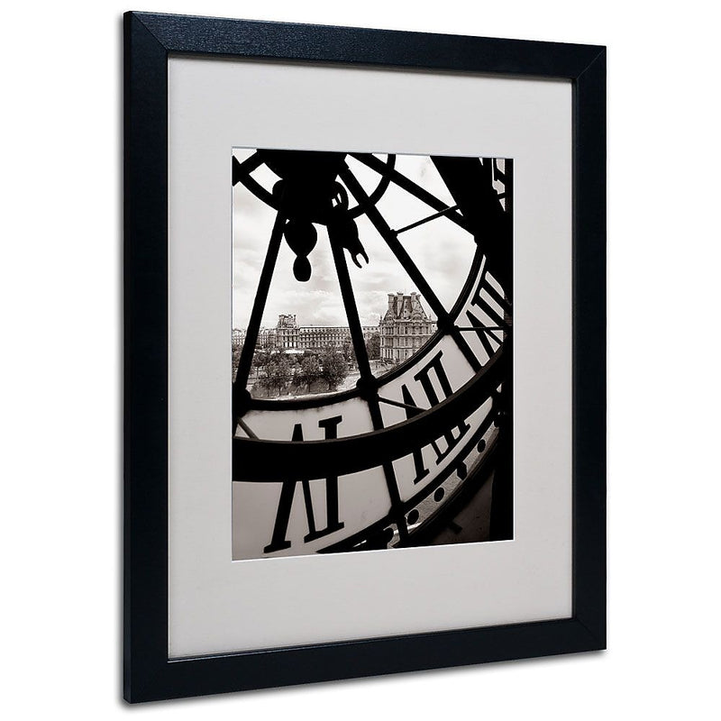Trademark Fine Art 'Big Clock' 16" x 20" Black Frame Art