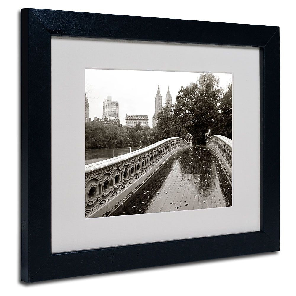 Trademark Fine Art 'Bow Bridge 2010' 11" x 14" Black Frame Art