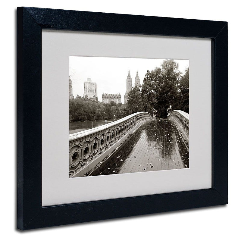 Trademark Fine Art 'Bow Bridge 2010' 11" x 14" Black Frame Art