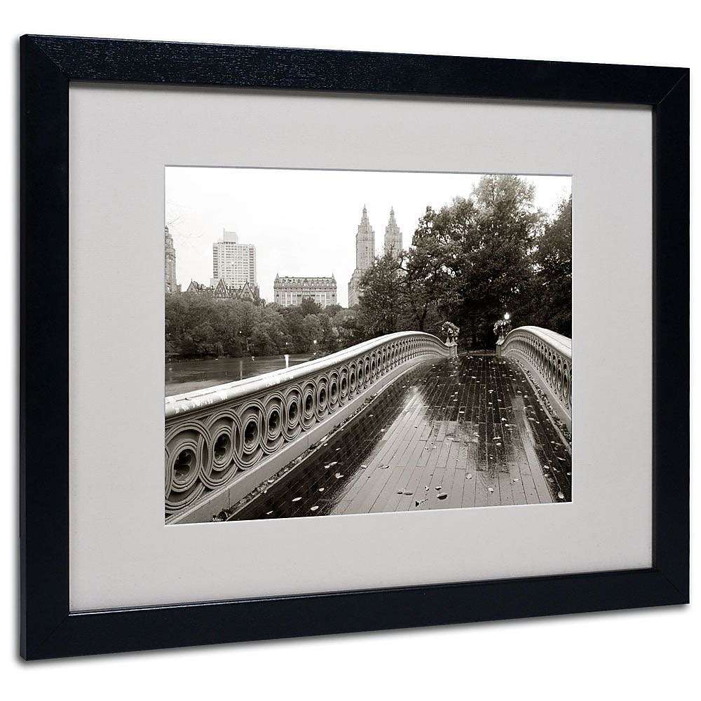 Trademark Fine Art 'Bow Bridge 2010' 16" x 20" Black Frame Art