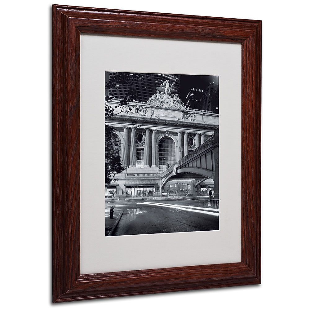 Trademark Fine Art 'Grand Central Night' 11" x 14" Wood Frame Art