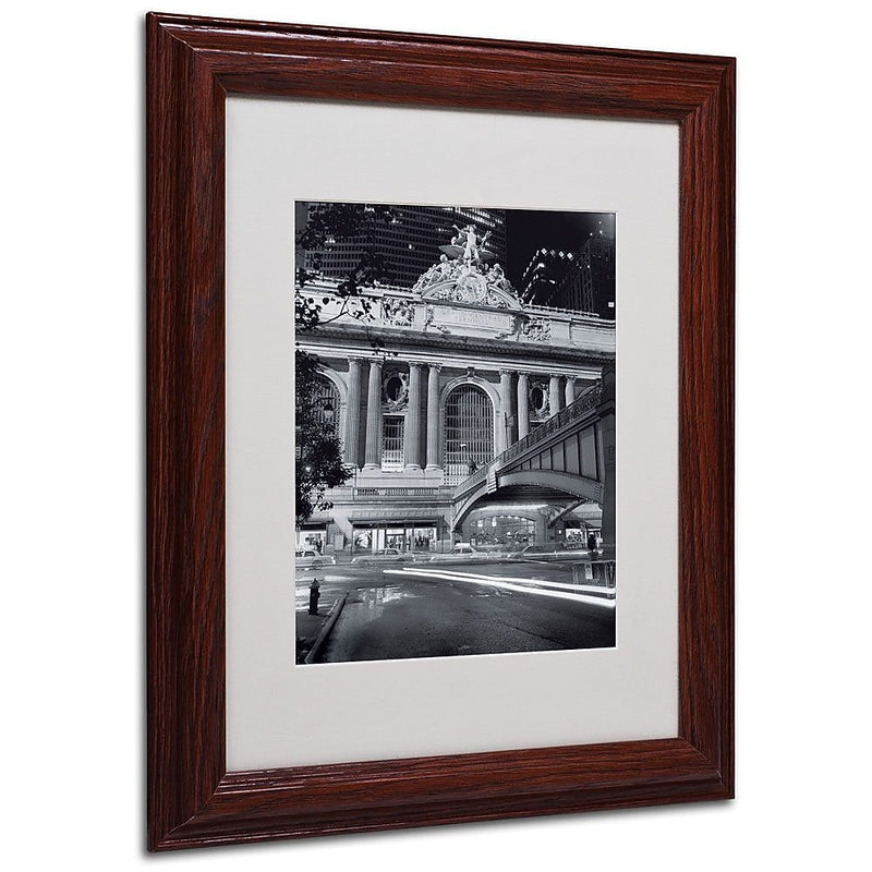 Trademark Fine Art 'Grand Central Night' 11" x 14" Wood Frame Art