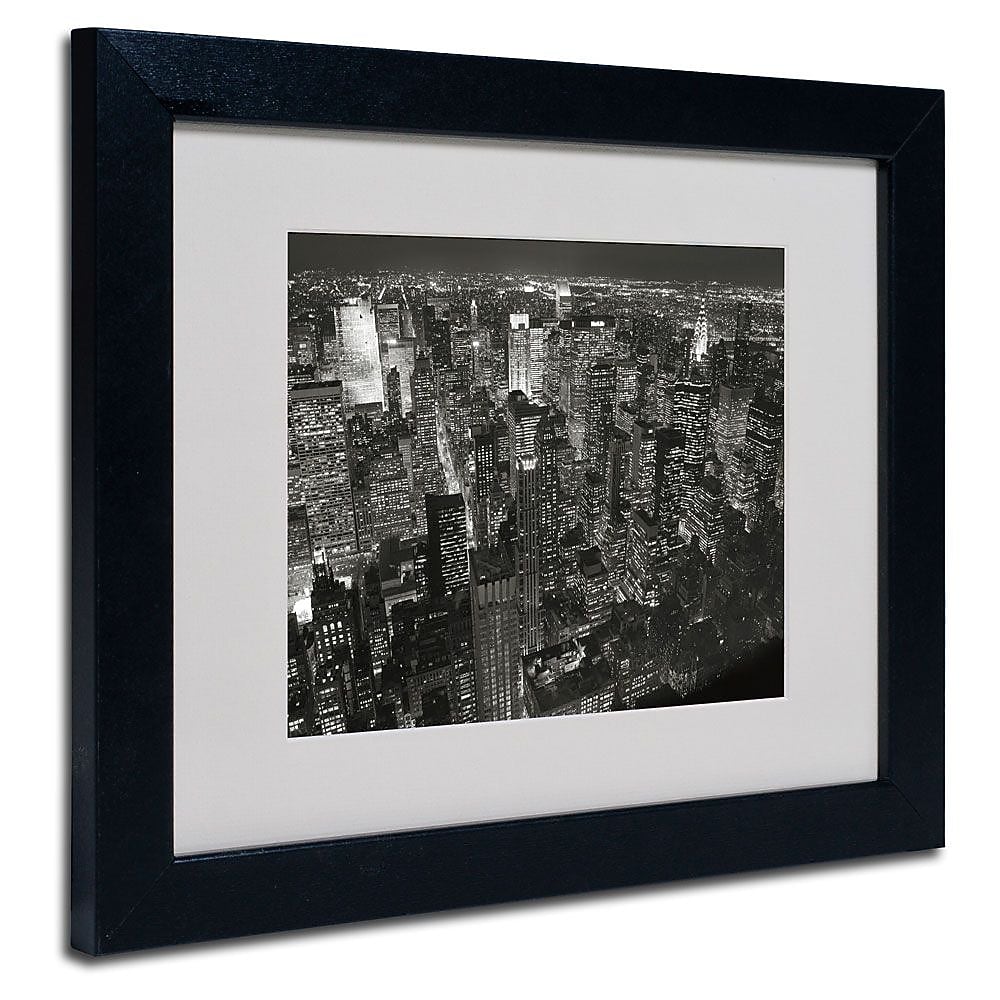 Trademark Fine Art 'Night Skyline' 11" x 14" Black Frame Art