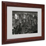 Trademark Fine Art 'Night Skyline' 11" x 14" Wood Frame Art