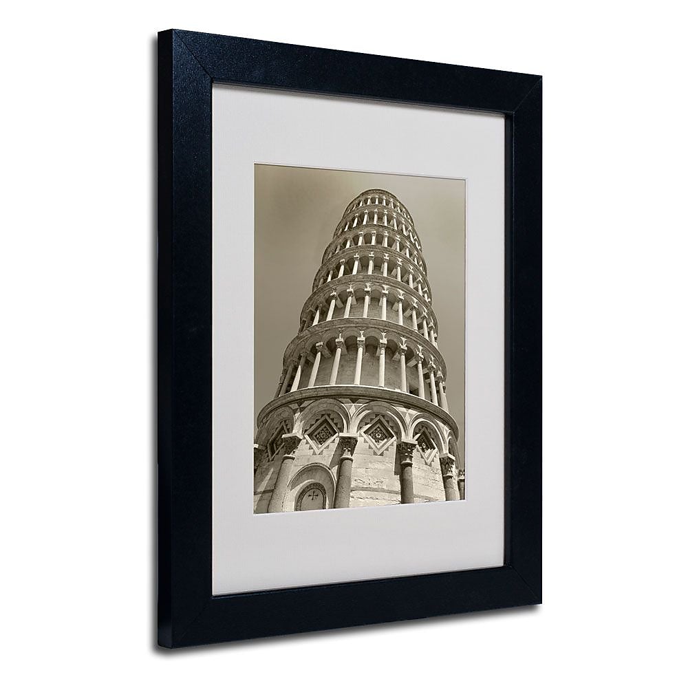 Trademark Fine Art 'Pisa Tower II' 11" x 14" Black Frame Art