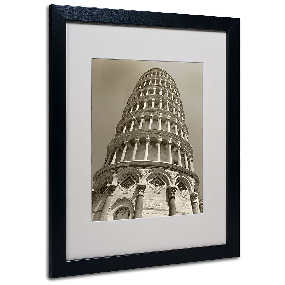 Trademark Fine Art 'Pisa Tower II' 16" x 20" Black Frame Art