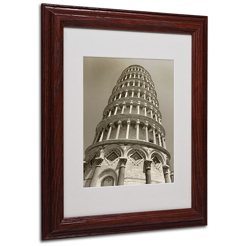 Trademark Fine Art 'Pisa Tower II' 11" x 14" Wood Frame Art