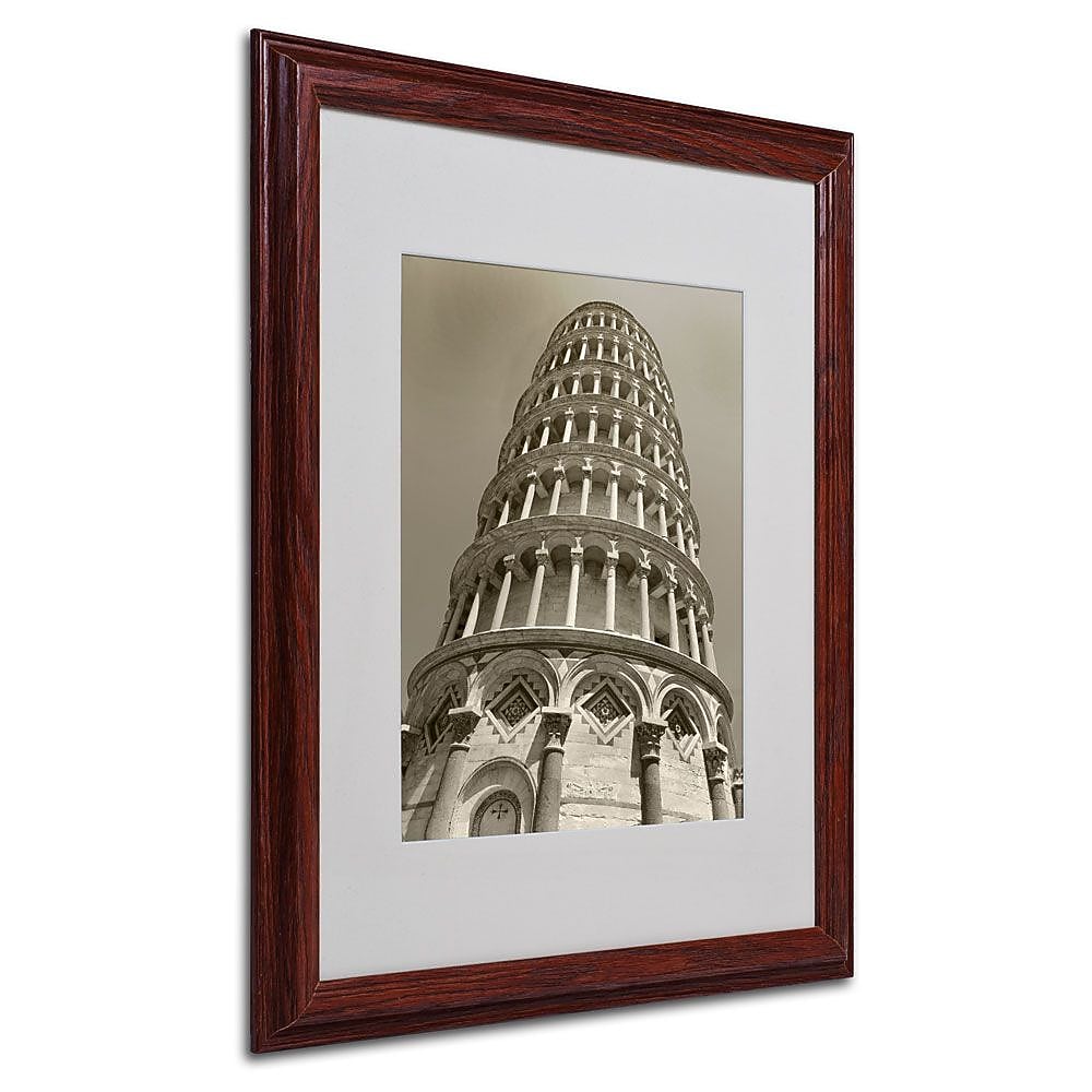 Trademark Fine Art 'Pisa Tower II' 16" x 20" Wood Frame Art