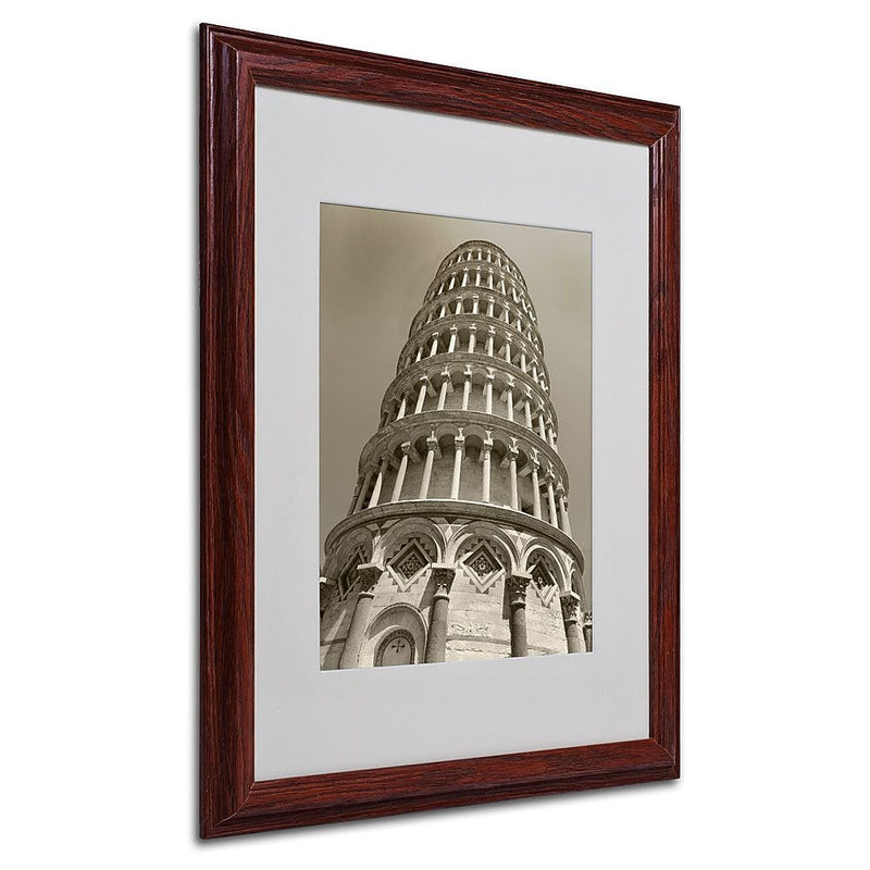 Trademark Fine Art 'Pisa Tower II' 16" x 20" Wood Frame Art