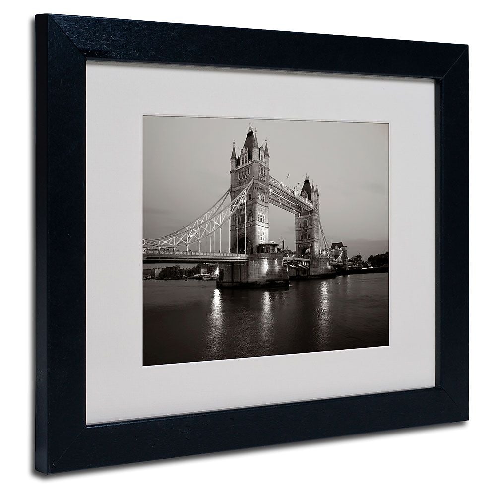 Trademark Fine Art 'Tower Bridge I' 11" x 14" Black Frame Art