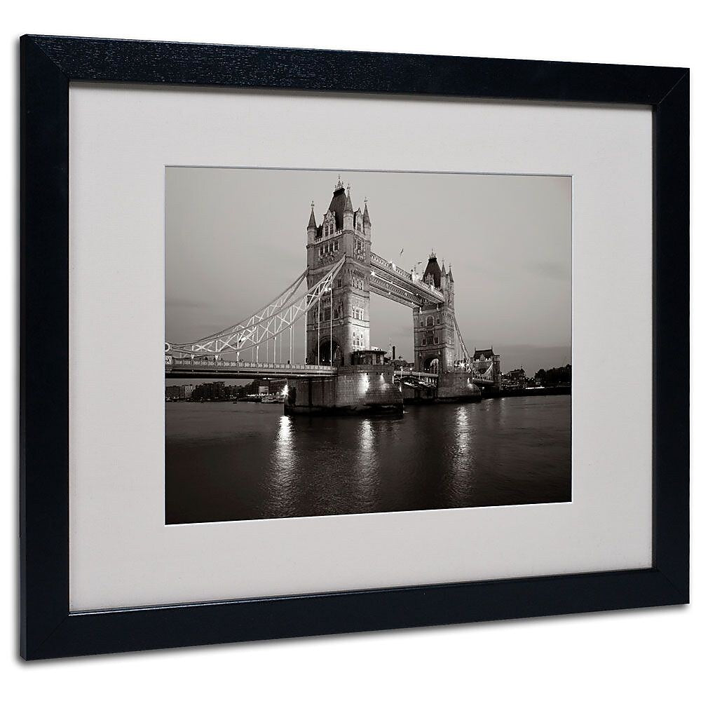 Trademark Fine Art 'Tower Bridge I' 16" x 20" Black Frame Art