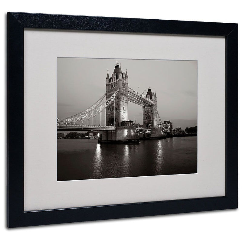 Trademark Fine Art 'Tower Bridge I' 16" x 20" Black Frame Art