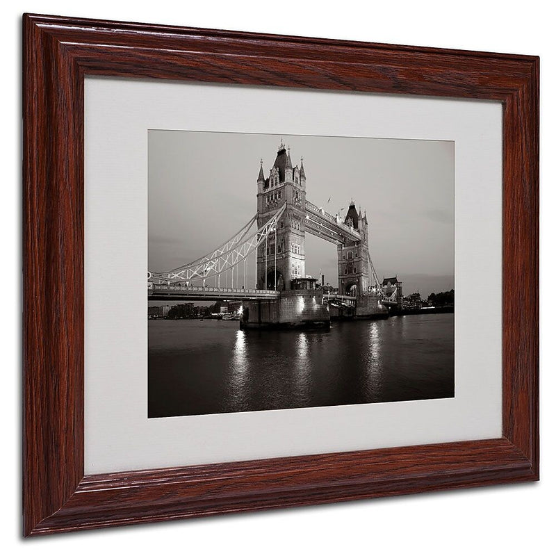 Trademark Fine Art 'Tower Bridge I' 11" x 14" Wood Frame Art