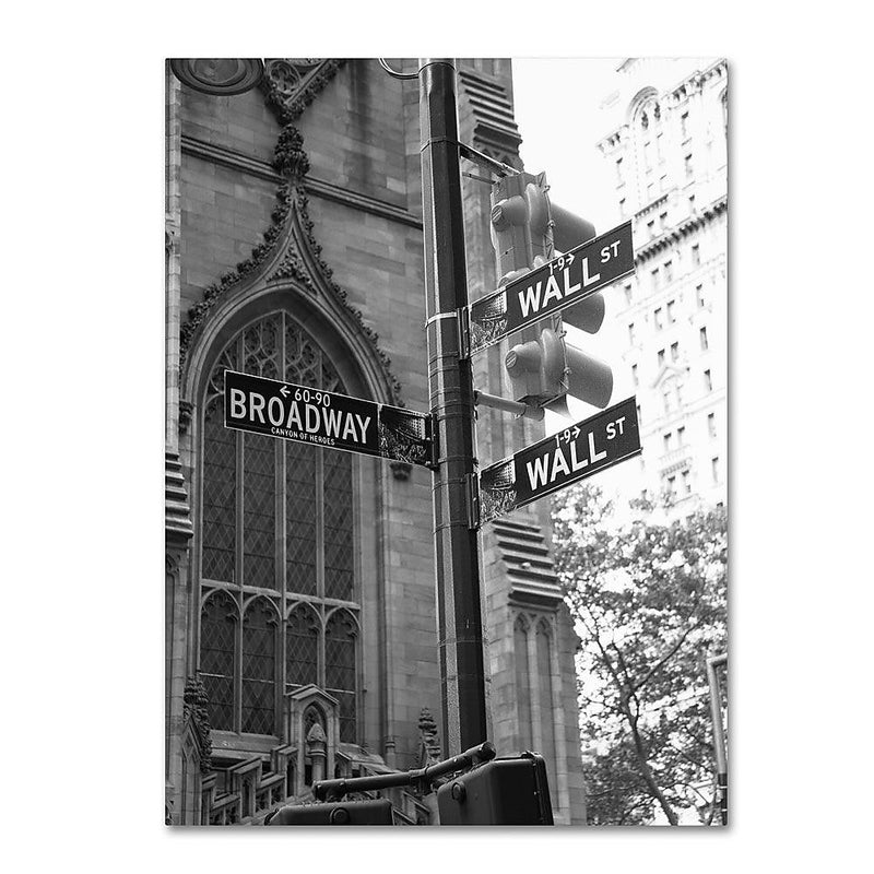 Trademark Fine Art 'Wall Street Signs' 18" x 24" Canvas Art
