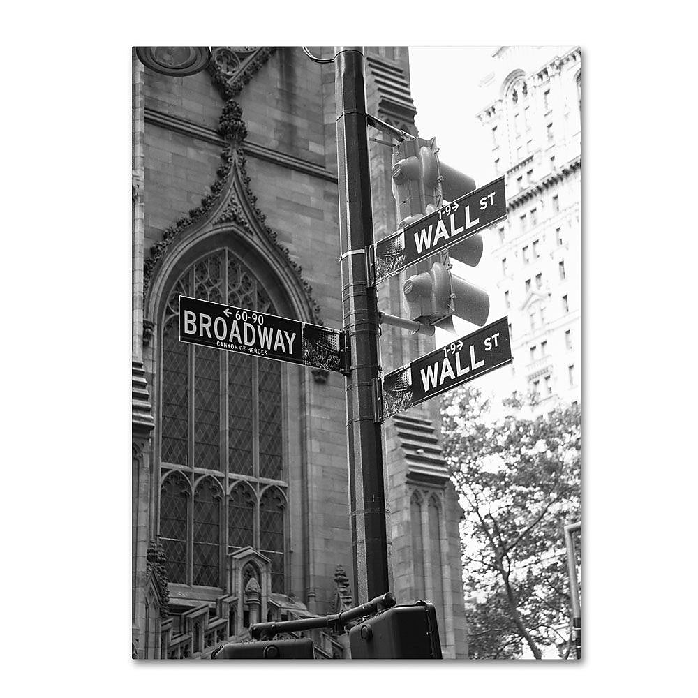 Trademark Fine Art 'Wall Street Signs' 24" x 32" Canvas Art