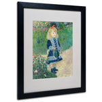 Trademark Fine Art 'A Girl With a Watering Can' 16" x 20" Black Frame Art