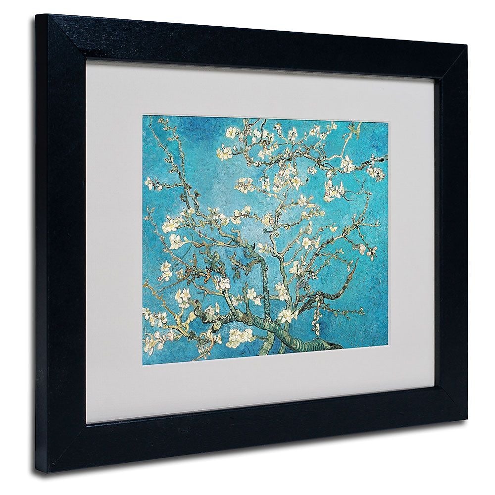 Trademark Fine Art 'Almond Branches' 11" x 14" Black Frame Art