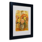 Trademark Fine Art 'Fleurs Dans Un Vase Bleu' 11" x 14" Black Frame Art