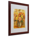 Trademark Fine Art 'Fleurs Dans Un Vase Bleu' 16" x 20" Wood Frame Art