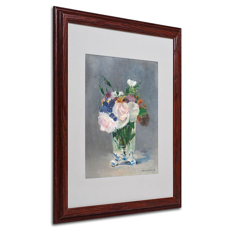 Trademark Fine Art 'Flowers In a Crystal Vase' 16" x 20" Wood Frame Art