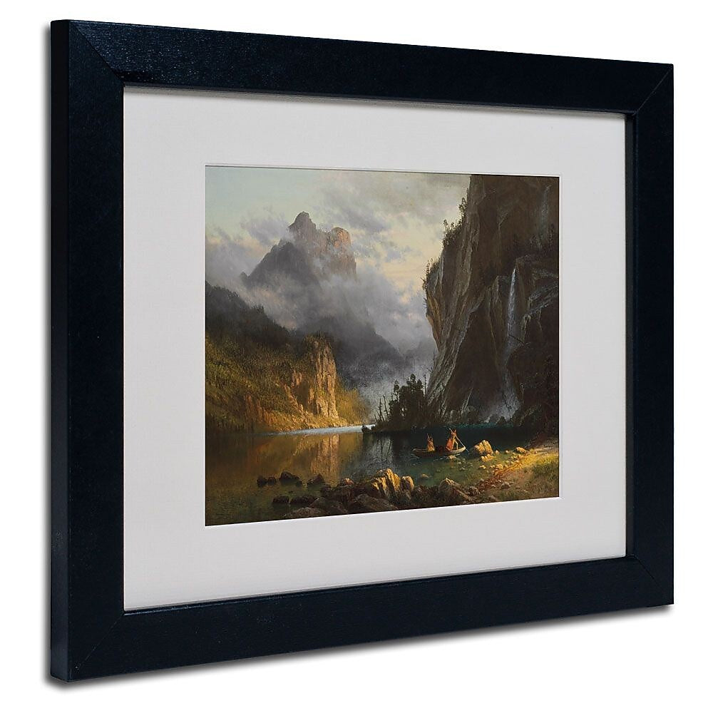 Trademark Fine Art 'Indians Spear Fishing' 11" x 14" Black Frame Art