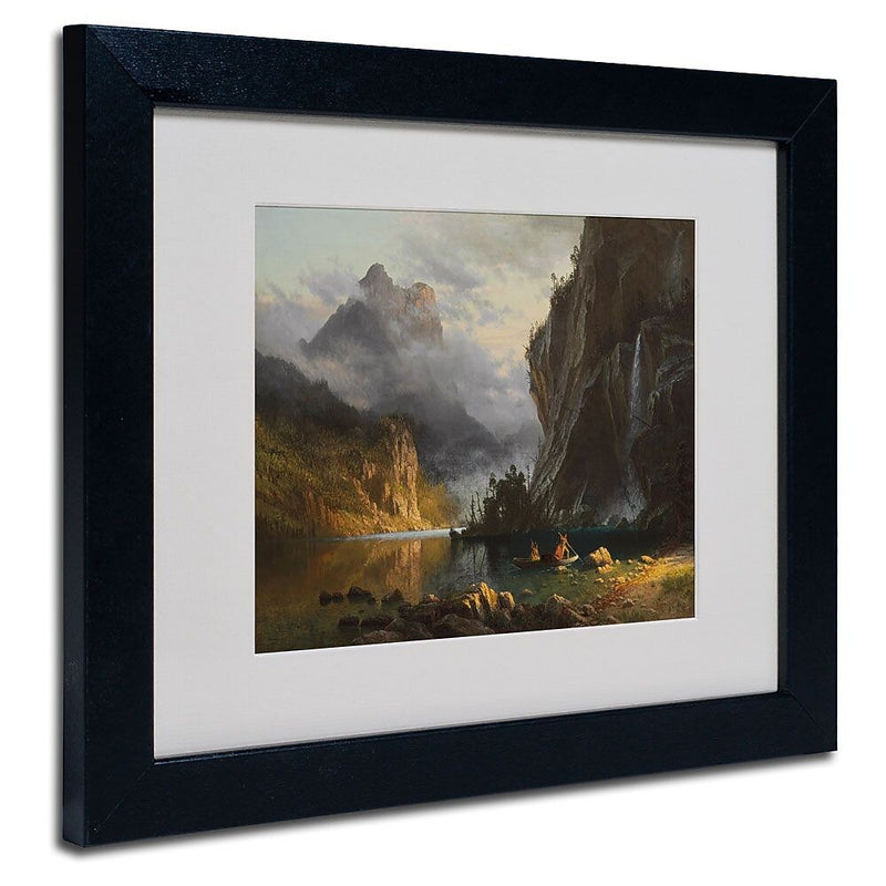 Trademark Fine Art 'Indians Spear Fishing' 11" x 14" Black Frame Art