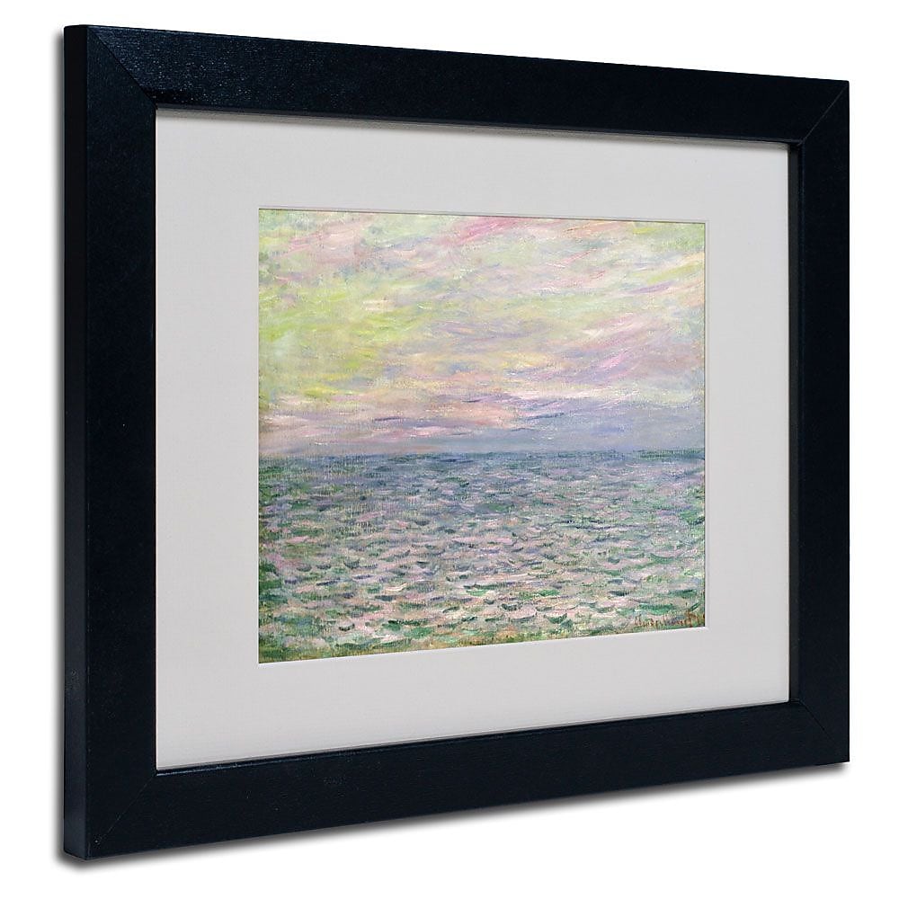 Trademark Fine Art 'Coucher de Soleil a Pourvil' 11" x 14" Black Frame Art