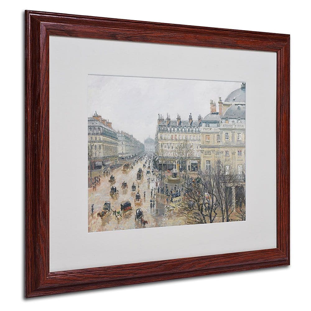 Trademark Fine Art 'Place du Theatre' 16" x 20" Wood Frame Art