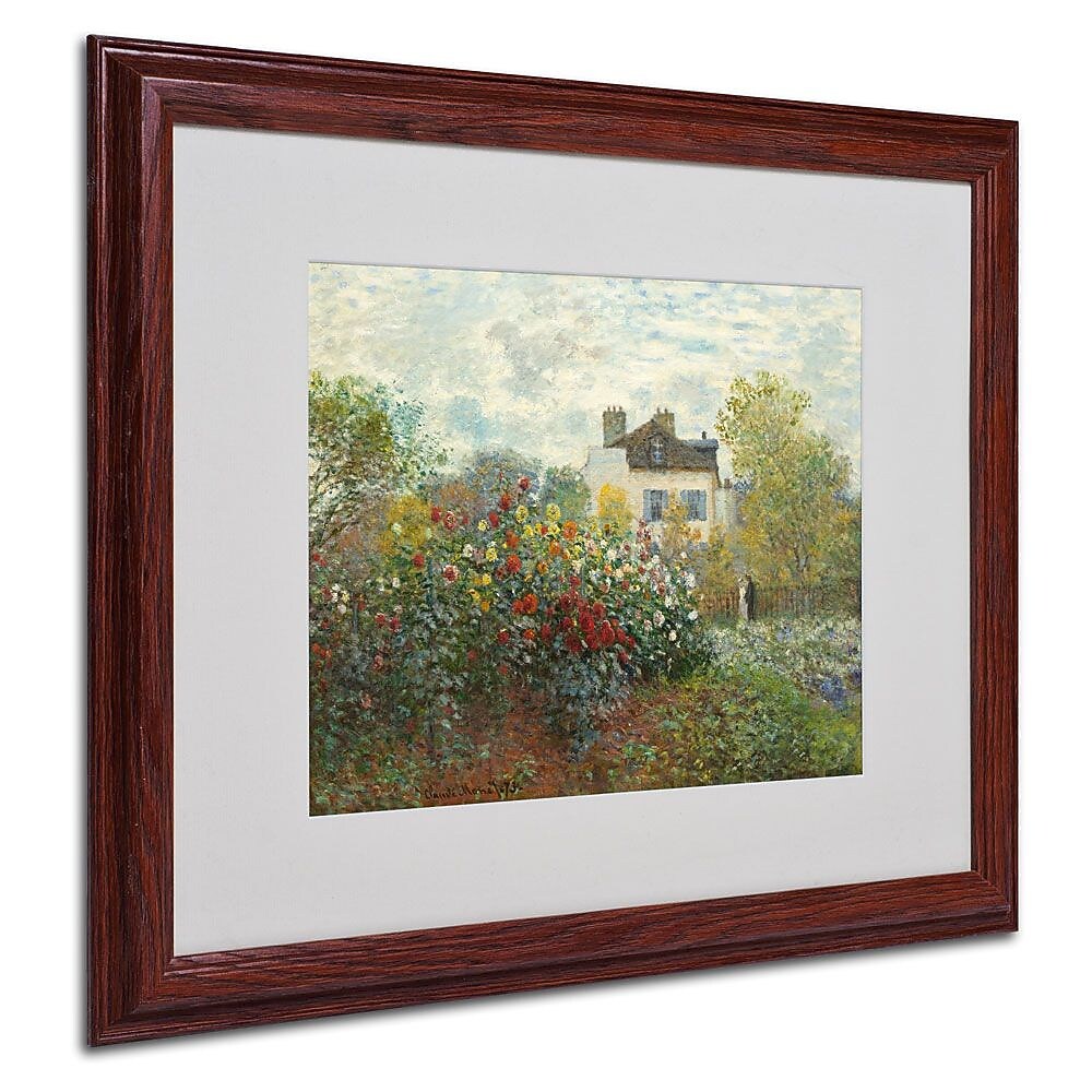 Trademark Fine Art 'The Artist's Garden' 16" x 20" Wood Frame Art