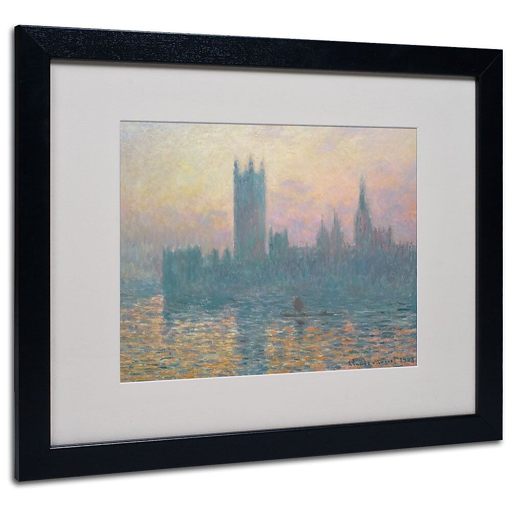 Trademark Fine Art 'The Houses of Parliament' 16" x 20" Black Frame Art