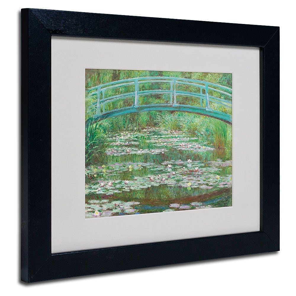 Trademark Fine Art 'The Japanese Footbridge' 11" x 14" Black Frame Art