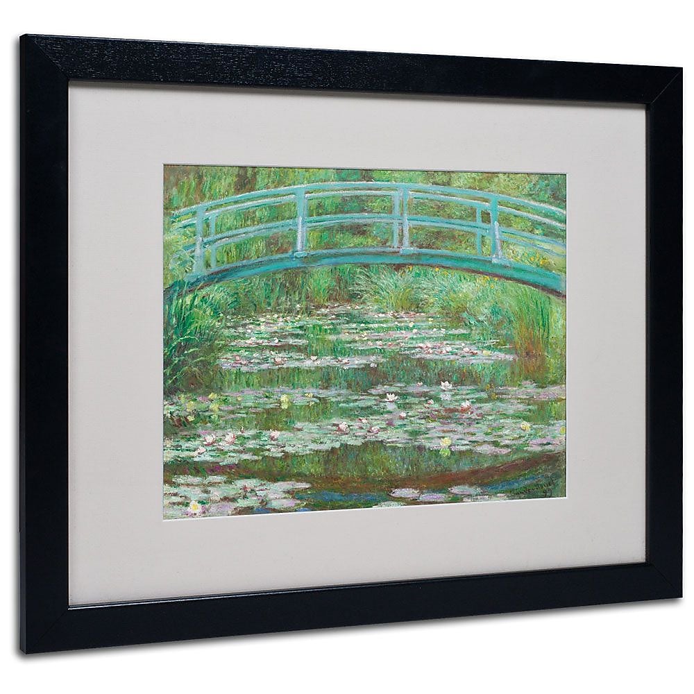 Trademark Fine Art 'The Japanese Footbridge' 16" x 20" Black Frame Art
