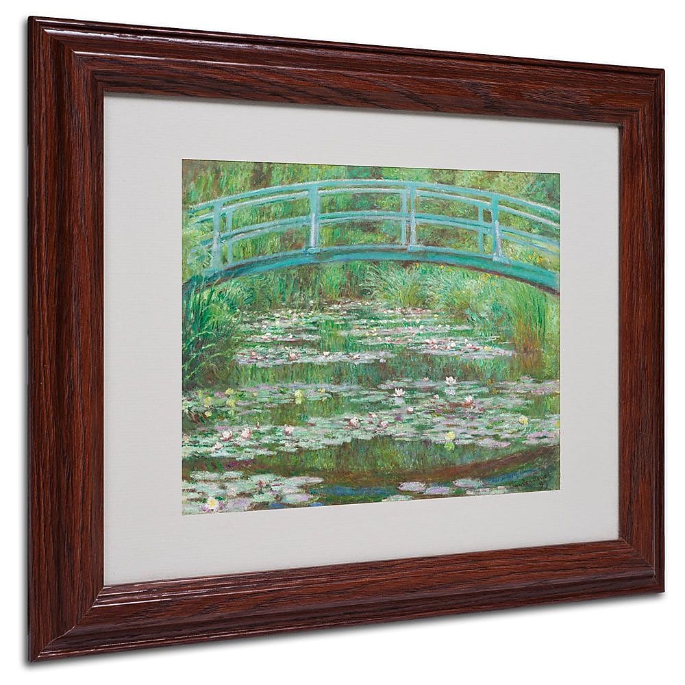 Trademark Fine Art 'The Japanese Footbridge' 11" x 14" Wood Frame Art