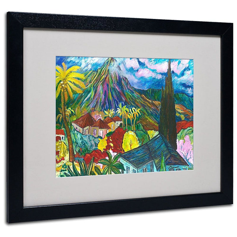 Trademark Fine Art House By the Mountain' 16" x 20" Black Frame Art