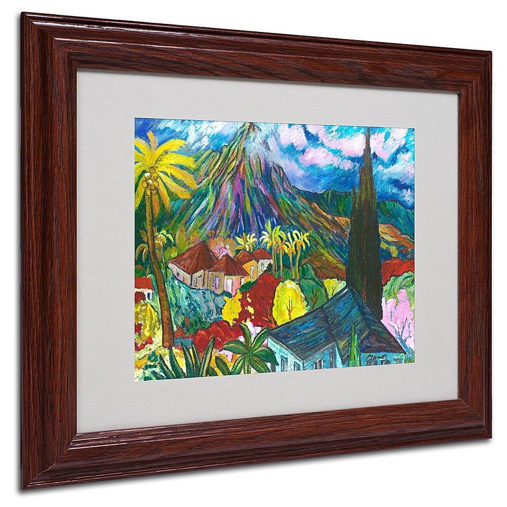 Trademark Fine Art House By the Mountain' 11" x 14" Wood Frame Art
