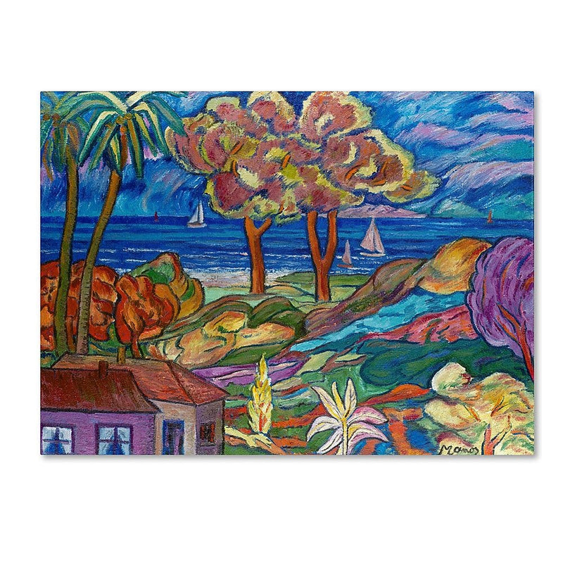 Trademark Fine Art 'House By the Beach' 35" x 47" Canvas Art