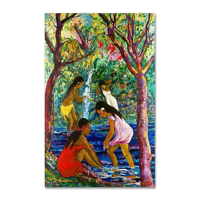 Trademark Fine Art 'Four Girls In Maui' 16" x 24" Canvas Art