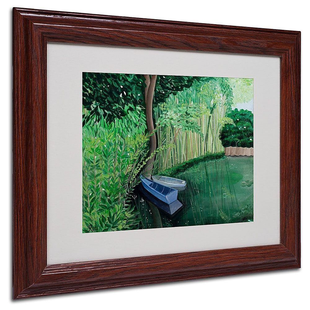 Trademark Fine Art Two Boats' 11" x 14" Wood Frame Art
