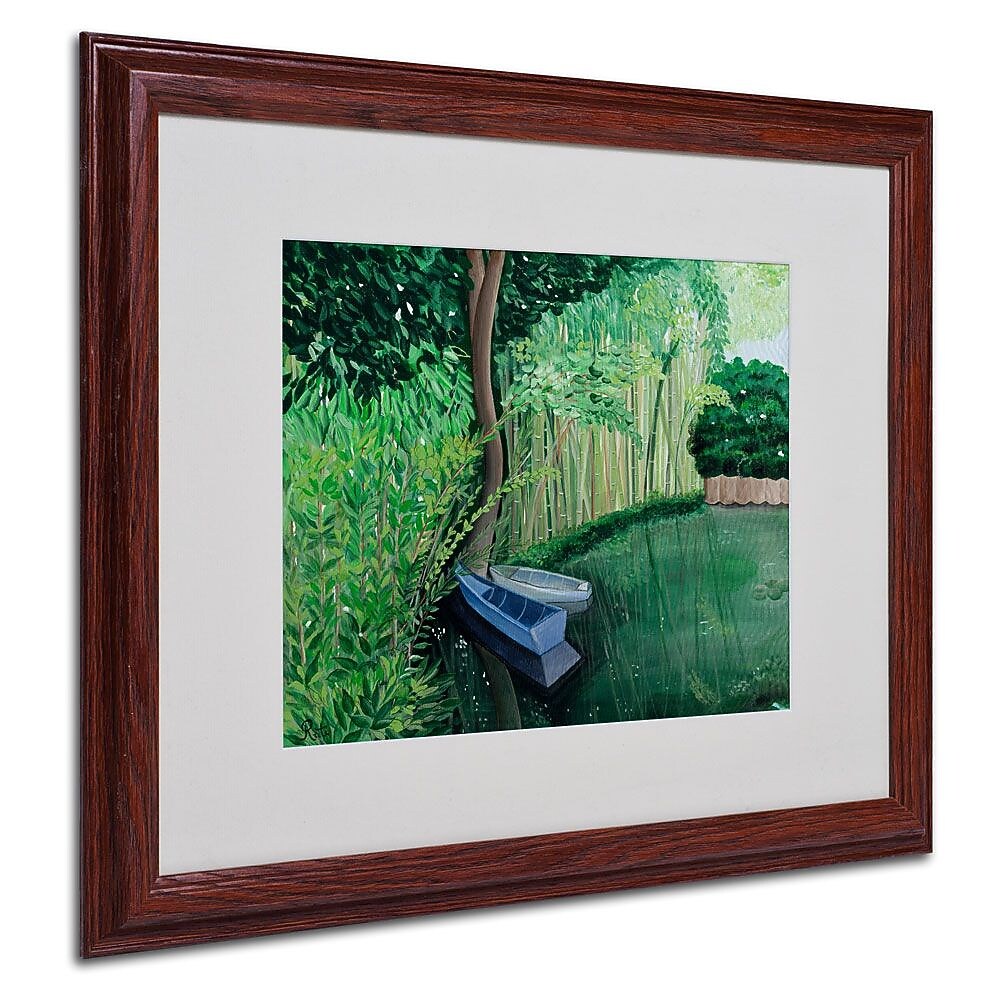 Trademark Fine Art Two Boats' 16" x 20" Wood Frame Art