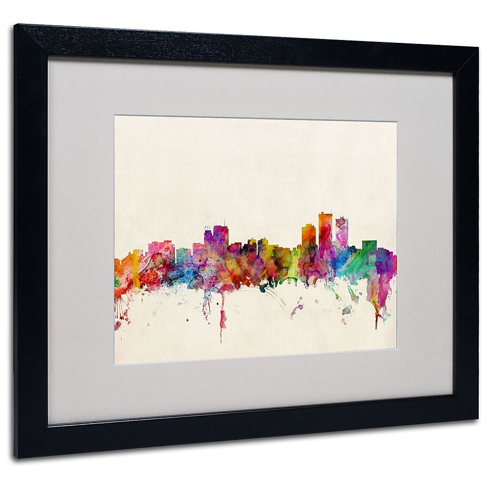 Trademark Fine Art 'Anchorage, Alaska' 16" x 20" Black Frame Art
