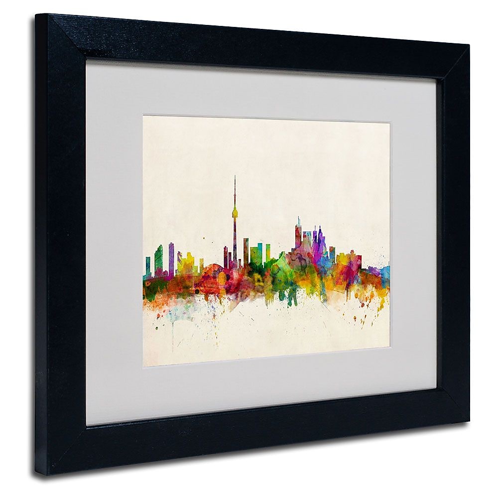 Trademark Fine Art 'Toronto, Canada' 11" x 14" Black Frame Art