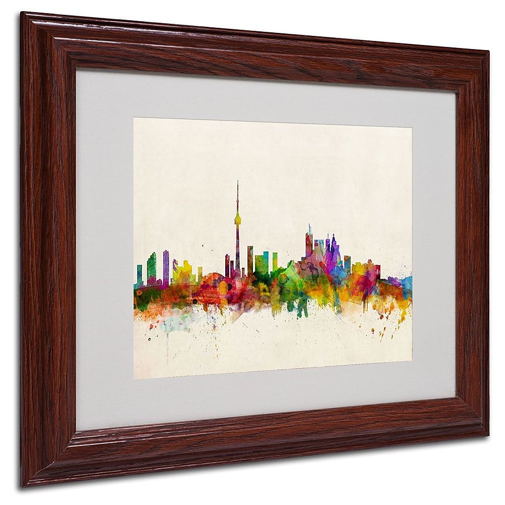 Trademark Fine Art 'Toronto, Canada' 11" x 14" Wood Frame Art
