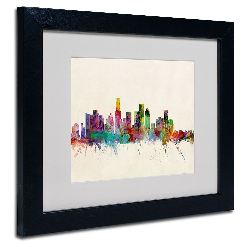 Trademark Fine Art 'Los Angeles, California' 11" x 14" Black Frame Art
