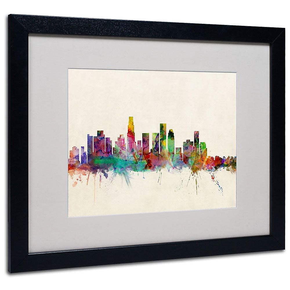 Trademark Fine Art 'Los Angeles, California' 16" x 20" Black Frame Art