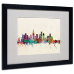 Trademark Fine Art 'Los Angeles, California' 16" x 20" Black Frame Art