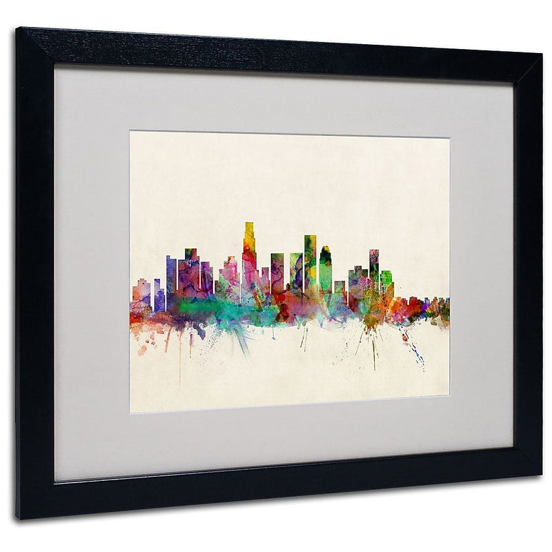Trademark Fine Art 'Los Angeles, California' 16" x 20" Black Frame Art