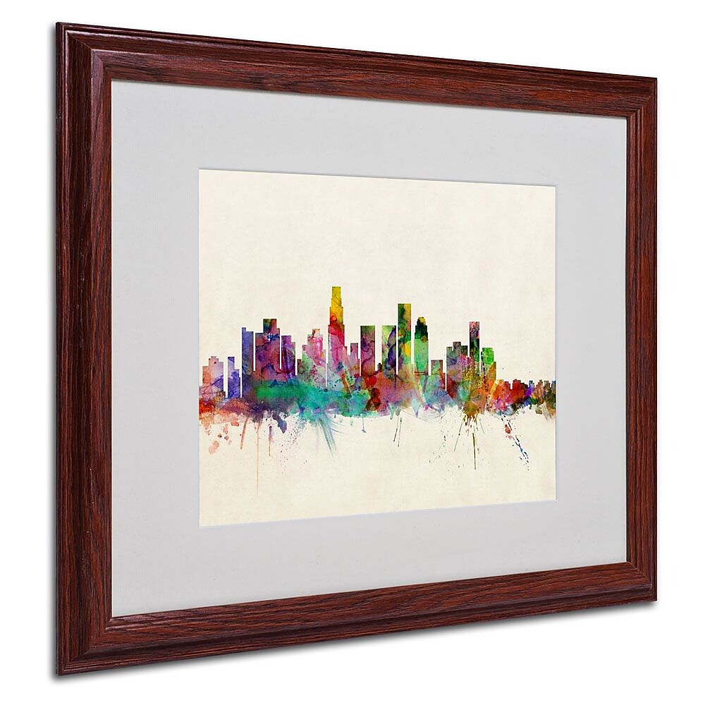 Trademark Fine Art 'Los Angeles, California' 16" x 20" Wood Frame Art