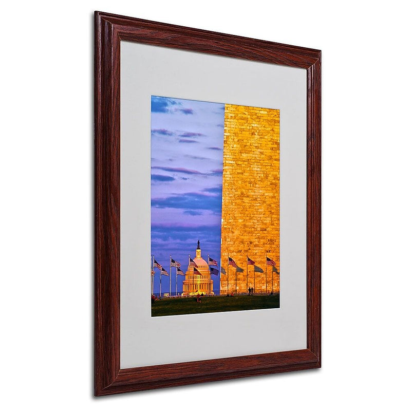 Trademark Fine Art 'America' 16" x 20" Wood Frame Art