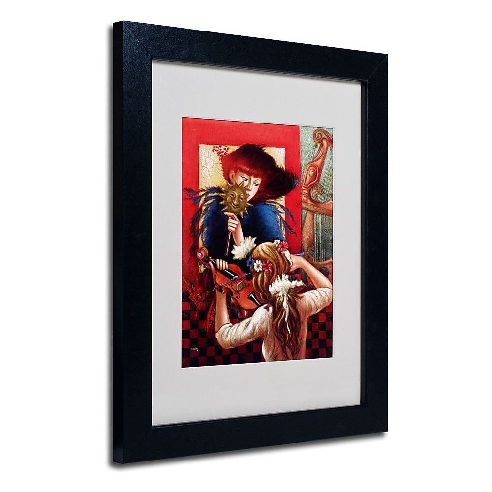 Trademark Fine Art 'Window Music' 11" x 14" Black Frame Art